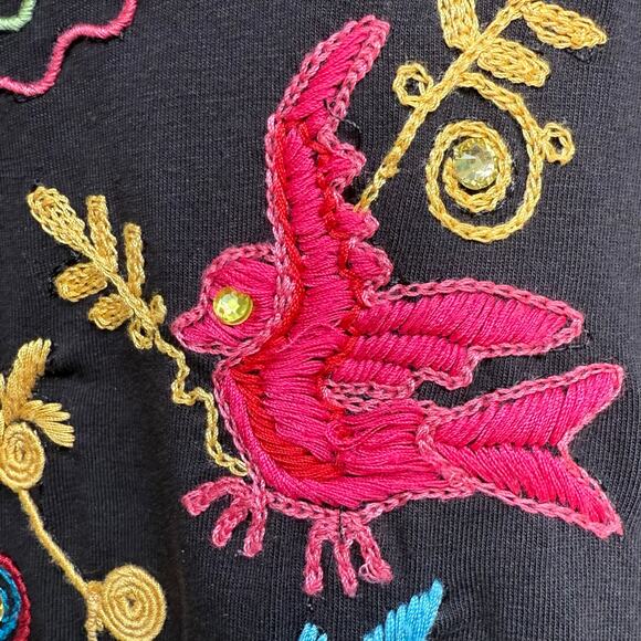 Double D Ranch Womens Black Embroidered Beaded Top Size Small Pullover - Picture 13 of 13